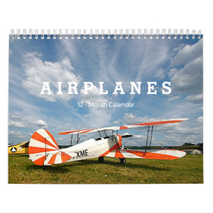 Antique Airplanes Biplanes 12-Month   Calendar
