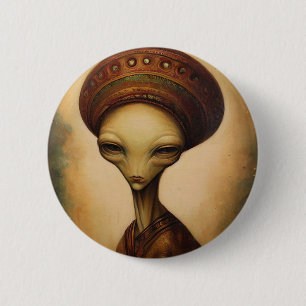 Antique Alien Portrait  6 Cm Round Badge