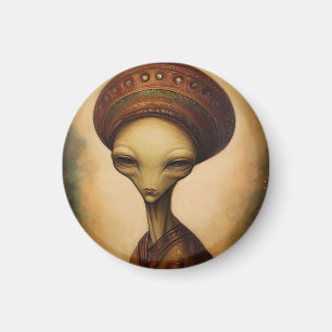 Antique Alien Portrait Magnet