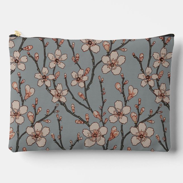 Antique Almond Blossom Art Nouveau Pattern Accessory Pouch (Front)