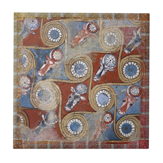 Antique Amenhotep Egyptian Blue Grey Tile (Front)