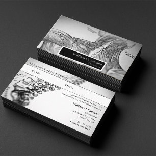 Antique anatomical chiropractor appointment business card
