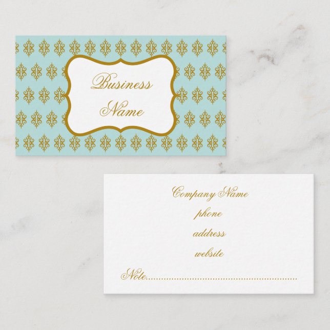 Antique Aqua Business Card (Front/Back)
