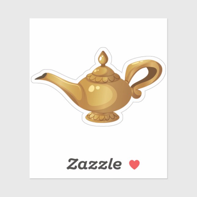 Antique Arabian Qindil Magic Lamp Sticker - Golden (Sheet)