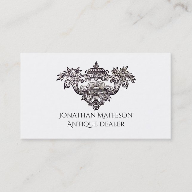Antique Architectural Ornament Antique Dealer Business Card (Front)