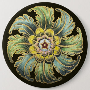Antique Architectural Rosette No. 1 6 Cm Round Badge