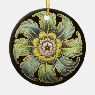 Antique Architectural Rosette No. 1 Ceramic Tree Decoration