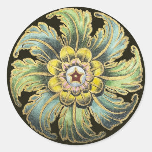 Antique Architectural Rosette No. 1 Classic Round Sticker