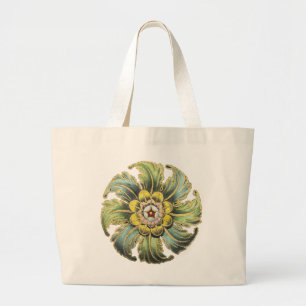 Antique Architectural Rosette No. 1 Large Tote Bag