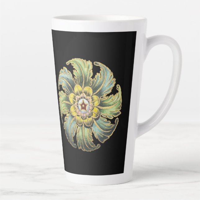 Antique Architectural Rosette No. 1 Latte Mug (Right)