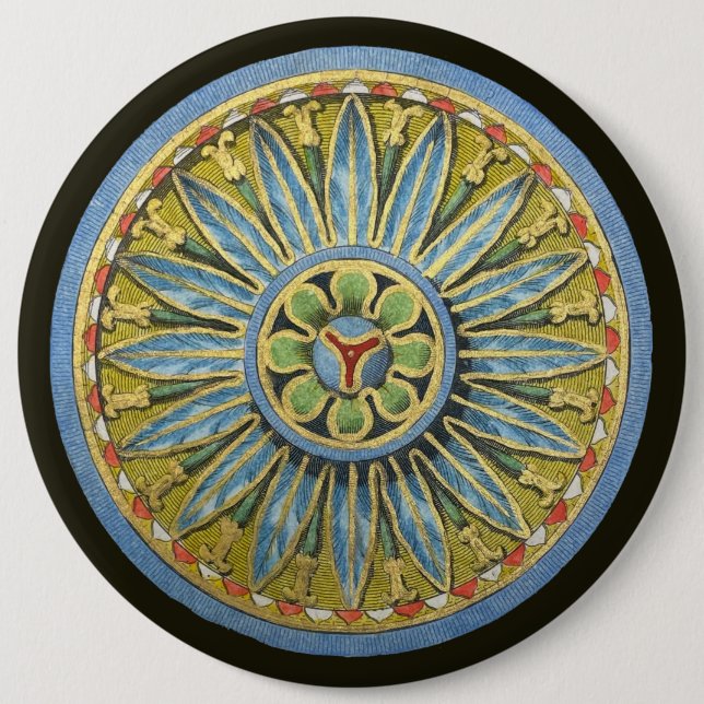 Antique Architectural Rosette No. 2 6 Cm Round Badge (Front)