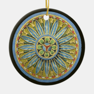 Antique Architectural Rosette No. 2 Ceramic Tree Decoration