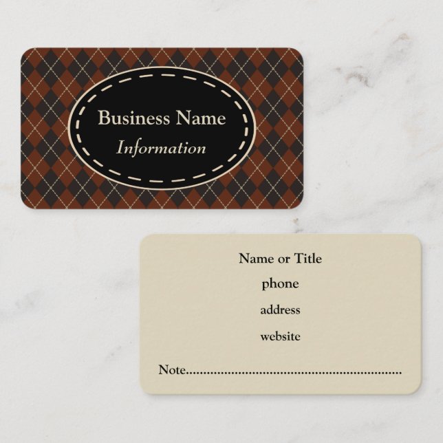 Antique Argyle Business Card (Front/Back)