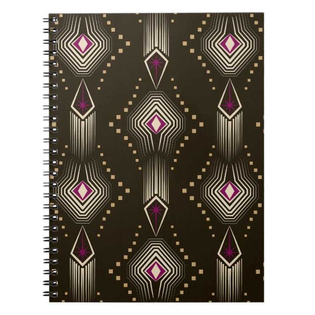 Antique Art Deco Geometric Ornament Notebook (Front)