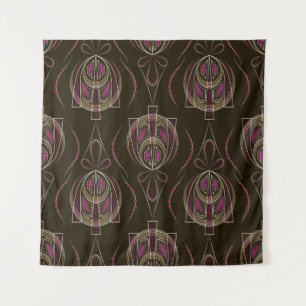 Antique Art Deco Geometric Ornament Tapestry