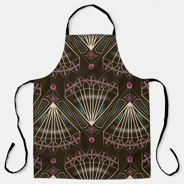 Antique art deco, geometric pattern apron (Front)