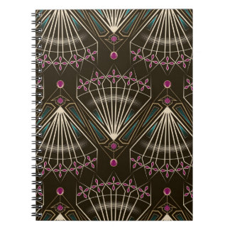 Antique art deco, geometric pattern notebook