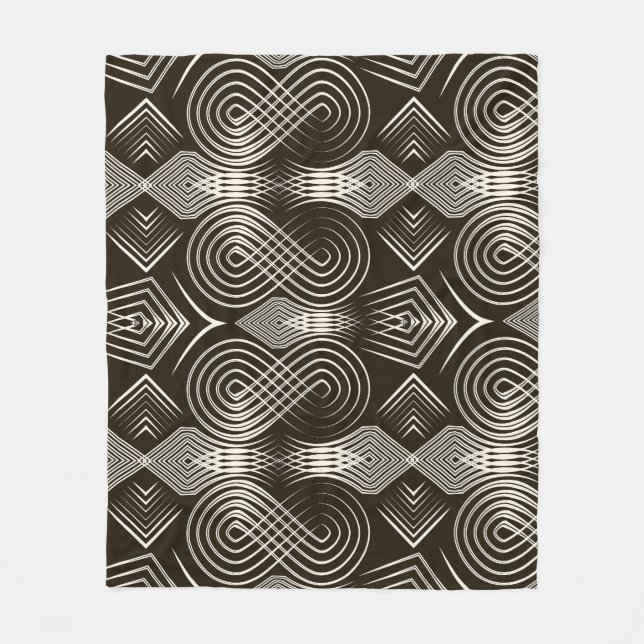 Antique Art Deco Seamless Ornament Fleece Blanket (Front)
