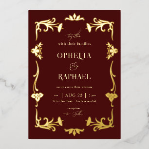 Antique Art Nouveau Floral Vintage Wedding Gold