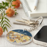 Antique Art Nouveau Style Fine Art Floral Painting<br><div class="desc">Elevate your everyday style with a touch of classic elegance. This keychain features a stunning Art Nouveau floral pattern inspired by the painter Gustav Klimt. It offers plenty of space for customisation, allowing you to add a name, monogram, or initials of your choice. The whimsical vintage flower design adds a...</div>