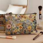 Antique Art Nouveau Style Fine Art Floral Painting Accessory Pouch<br><div class="desc">Elevate your daily style with a touch of classic elegance. This design features a stunning Art Nouveau floral pattern inspired by the painter Gustav Klimt. It provides ample space for customisation, allowing you to add a name, monogram, or initials of your choice. The whimsical vintage flower design adds a playful...</div>