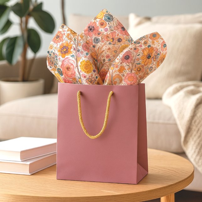 Antique Art Nouveau Style Fine Art Floral Painting Tissue Paper (Creator Uploaded)