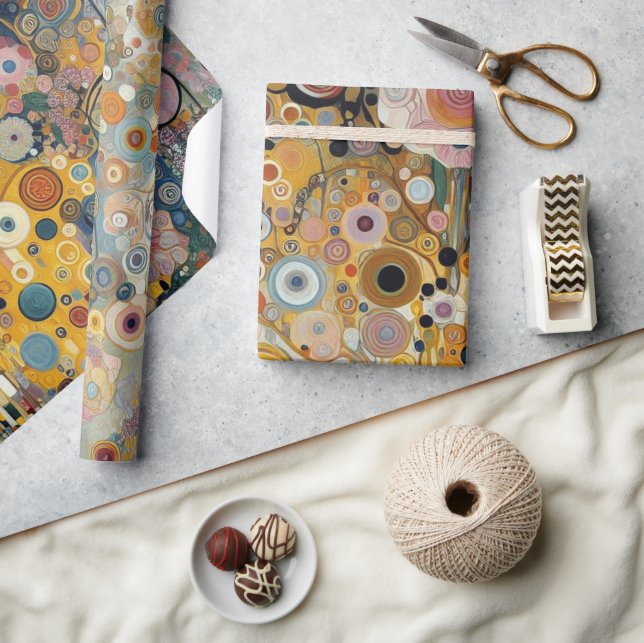 Antique Art Nouveau Style Fine Art Floral Painting Wrapping Paper (Crafts)