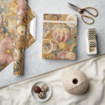 Antique Art Nouveau Style Fine Art Floral Painting Wrapping Paper<br><div class="desc">This gift wrapping paper exudes classic elegance with its stunning Art Nouveau floral pattern,  inspired by the painter Gustav Klimt. The charming vintage flower design adds a playful element to your gift wrapping or craft projects,  perfectly combining delicate artistry with a timeless style.</div>