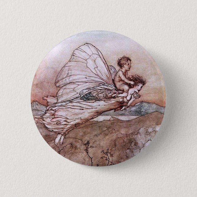 Antique Arthur Rackham Fairy Illustration 6 Cm Round Badge (Front)
