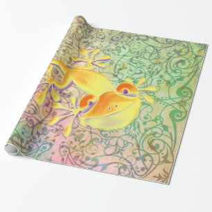 Antique ARTs Ornament Pattern + Smiling Gecko Wrapping Paper