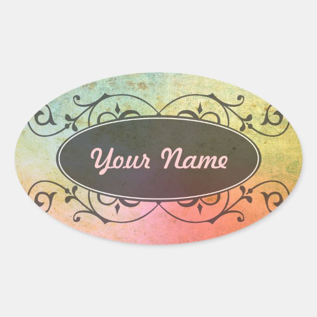 Antique ARTs Pattern for your Design Oval Sticker (Front)