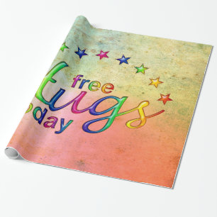 Antique ARTs Pattern + free hugs Wrapping Paper
