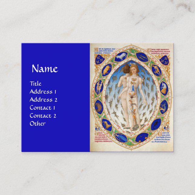 ANTIQUE ASTROLOGY AND ZODIACAL SIGNS , Astrologist Business Card (Front)