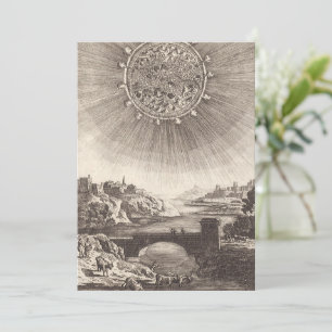 Antique Astronomy Sky with Sun by Allain Mallet