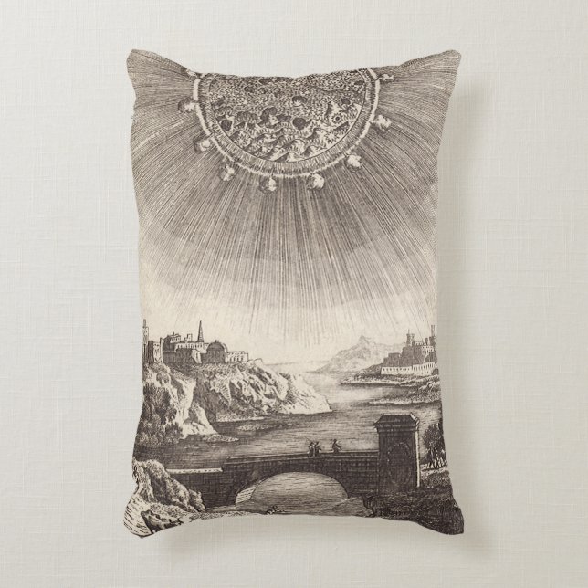 Antique Astronomy Sky with Sun by Allain Mallet Decorative Cushion (Front(Vertical))