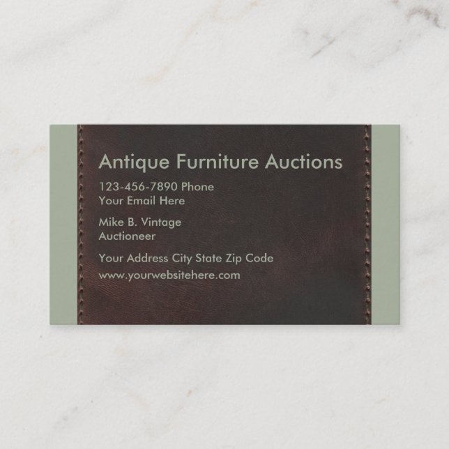 Antique Auctions Business Card (Front)