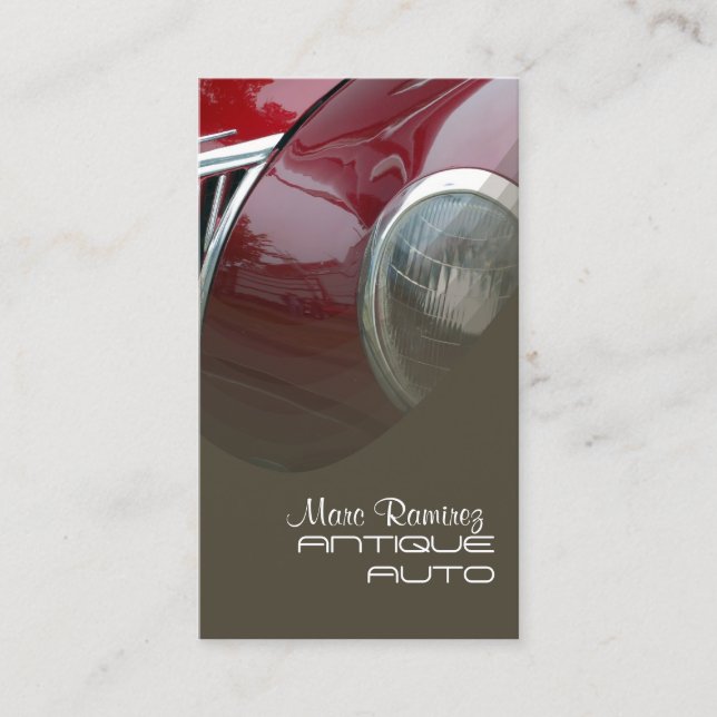 Antique auto restoration business template card (Front)
