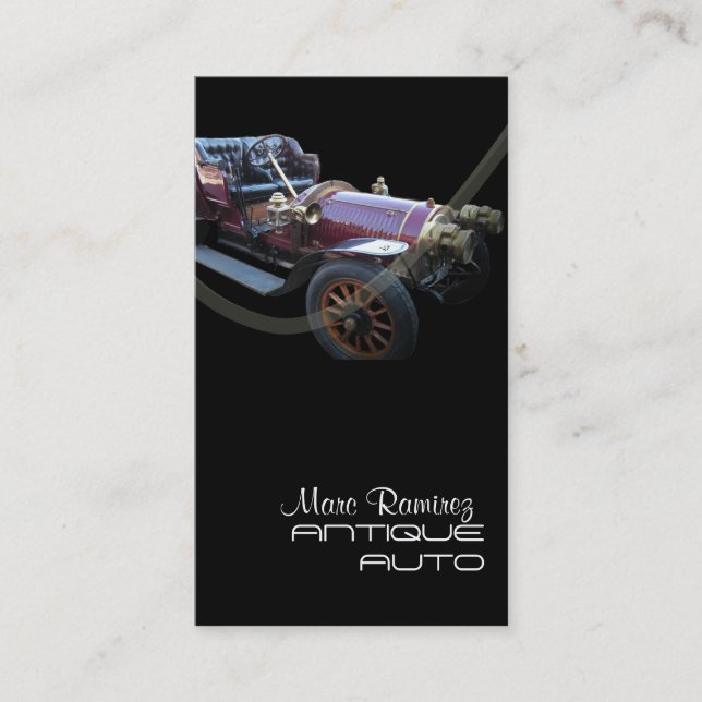 Antique auto restoration business template card (Front)