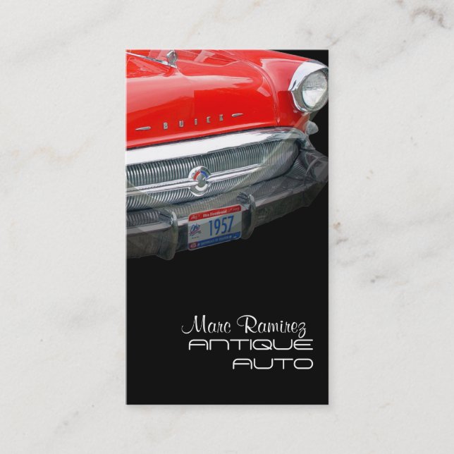 Antique auto restoration business template card (Front)
