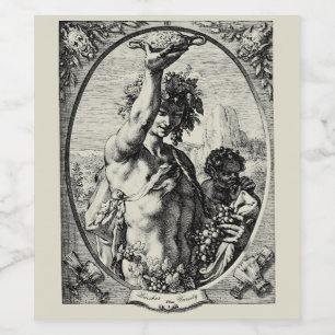 Antique Bacchus Wine Label Template
