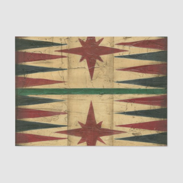 Antique Backgammon Game Board by Ethan Harper Tissue Paper (Front)