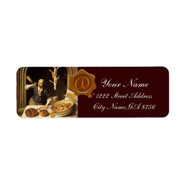 ANTIQUE  BAKER BAKERY BREAD SHOP WAX SEAL MONOGRAM (Front)