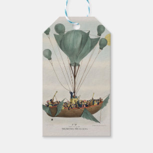 Antique Balloon Air Ship Artwork Gift Tags