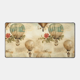 Antique Balloon Peony Botanical Travel Desk Mat