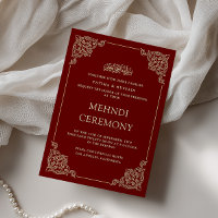 Antique Baroque Gold Burgundy Red Mehndi Ceremony