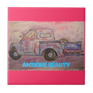 antique beauty blue patina truck tile