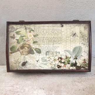 Antique Bee Botanical Ephemera Decoupage  Tissue Paper