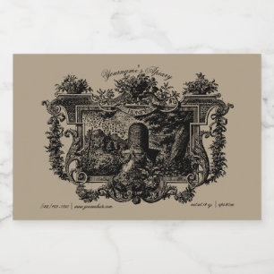 Antique Beehive Baroque Honey Label Template