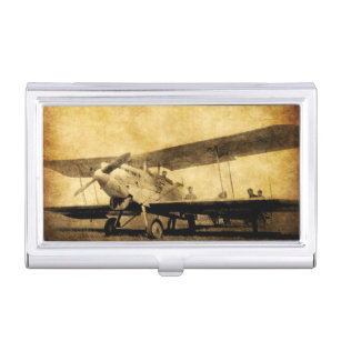 Antique Bi-Plane Business Card Holder