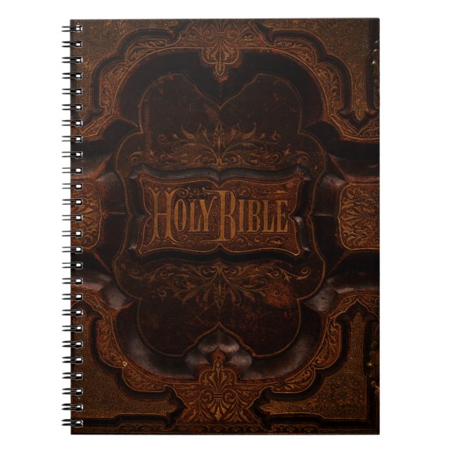 Antique Bible Cover Spiral Notebook (Front)
